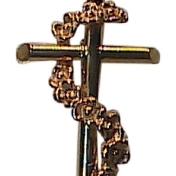 10K Yellow/Rose Gold Unique Crucifix Pendant - Picture 1 of 5